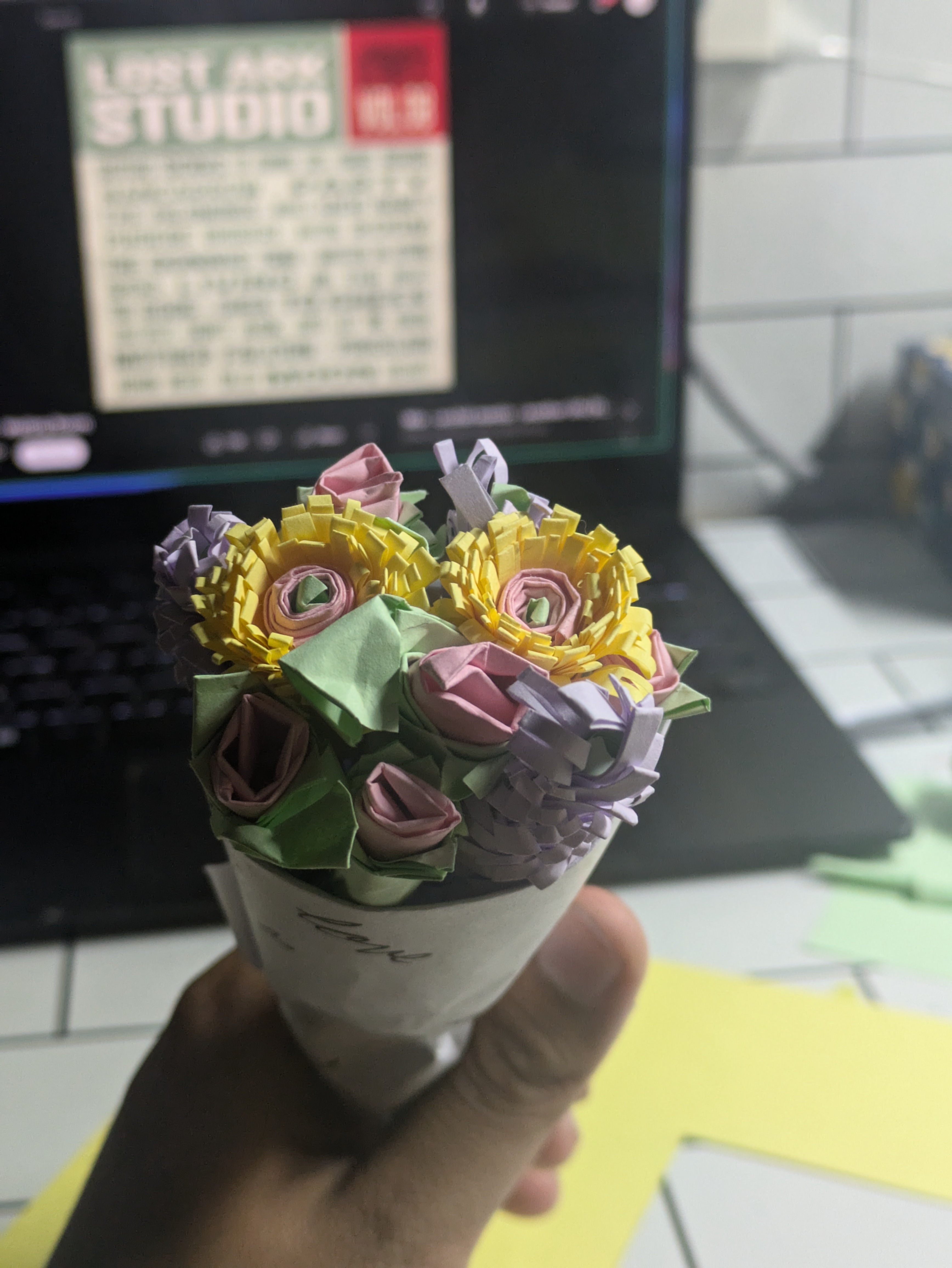 Paper flower bouquet